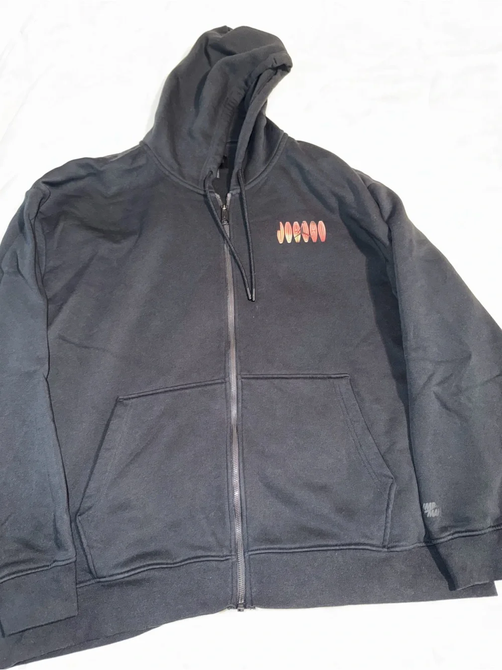 Jordan Black Full-Zip Hooded Jacket with Small Chest Graphic 2x